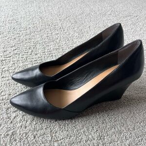 VTG Franco Sarto black wedge heels, 8.5, excellent condition, circa 2010
